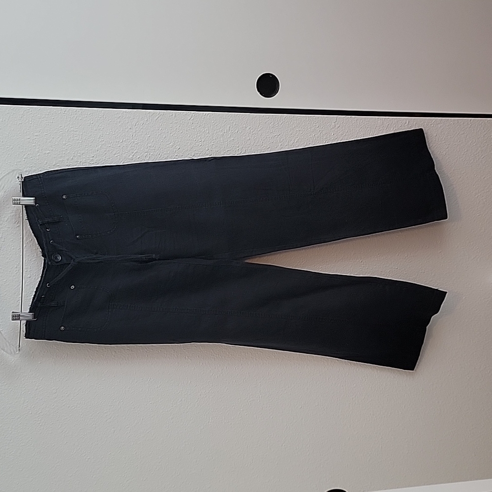 INC brand black linen, wide leg palazzo pant. Like new Sz 6
